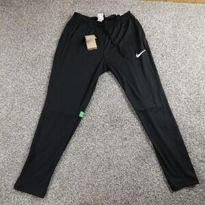 NEW Nike Pants Mens L Black Dri Fit Swoosh Drawstring Warmup Jogger Sweatpants